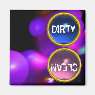 QUANTUM-BUBBLES UND BLAUE PINK GEMS Dirty Clean Magnet