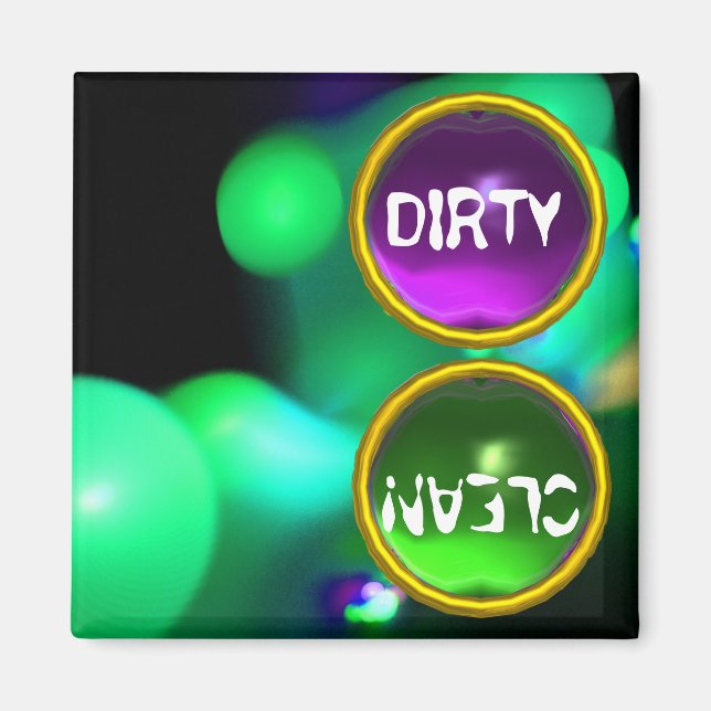 QUANTUM-BUBBLES UND LILA GRÜNE GEMS tadellos saube Magnet (Vorne)