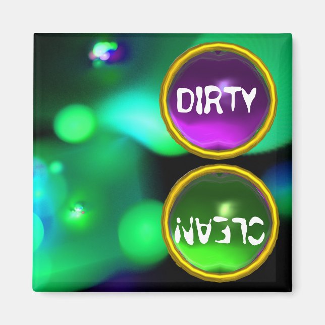 QUANTUM-BUBBLES UND LILA GRÜNE GEMS tadellos saube Magnet (Vorne)