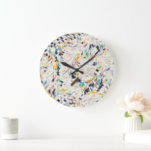 Quantum Chaos Mandala Kunst Große Wanduhr