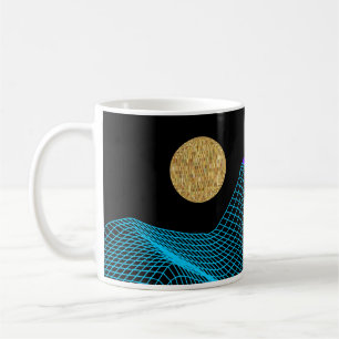 Quantum Disco Dimension Lila Schwarzes Gold Kaffeetasse