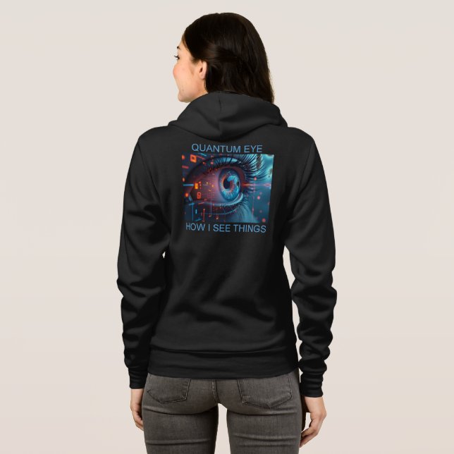Quantum Eye Damen Bella schwarze Kapuzenjacke Hoodie (Schwarz voll)