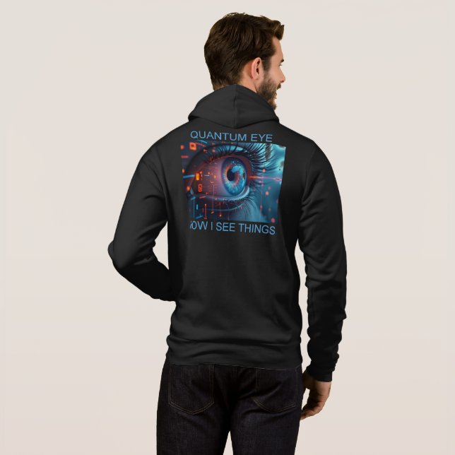 Quantum Eye Dinge Männer Bella schwarze Kapuzenjac Hoodie (Schwarz voll)