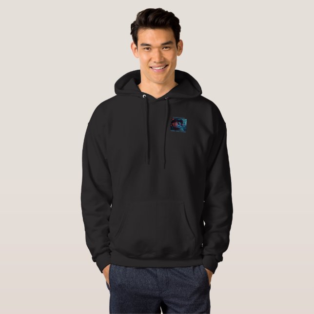 Quantum Eye Dinge Männer schwarze Kapuzenpullover- Hoodie (Vorne ganz)