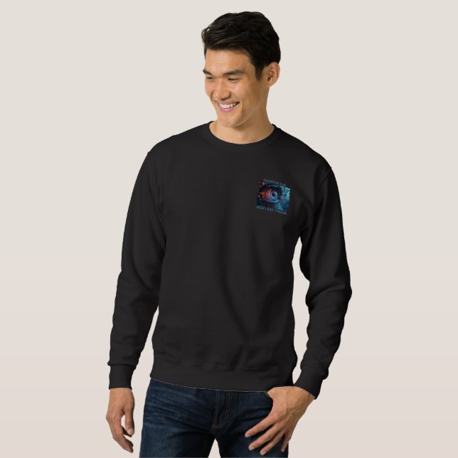 Quantum Eye Dinge Männer schwarzes Sweatshirt Tasc (Vorne ganz)