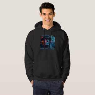 Quantum Eye Herren Schwarz Kapuzenpullover Hoodie