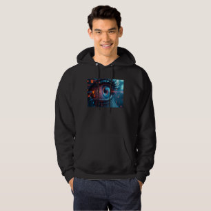 Quantum Eye Herren schwarze Kapuzenjacke Hoodie