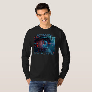 Quantum Eye Herren schwarzes Langarm-T-Shirt T-Shirt