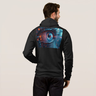 Quantum Eye Männer Bella schwarzer Kapuzenpullover Hoodie