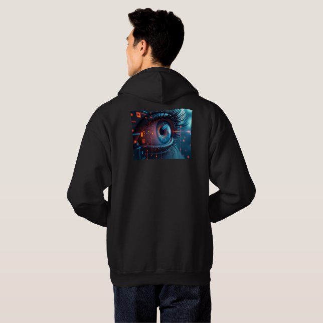 Quantum Eye Männer schwarz gekratztes Sweatshirt z (Schwarz voll)