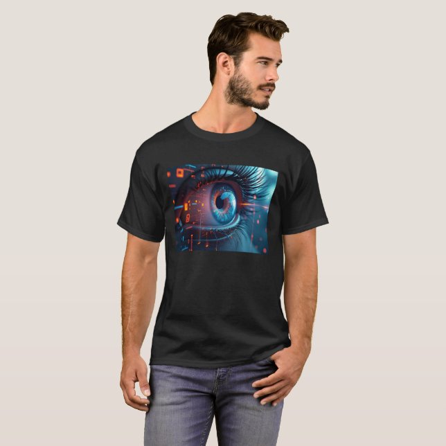 Quantum Eye Männer Schwarzer T - Shirt (Vorne ganz)