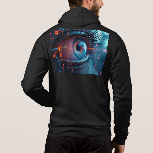 Quantum Eye men Bella black hooded sweatshirt (Rückseite)