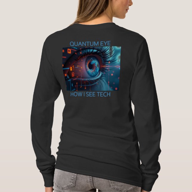 Quantum Eye Tech Damen schwarz langarm Shirt hinte (Rückseite)