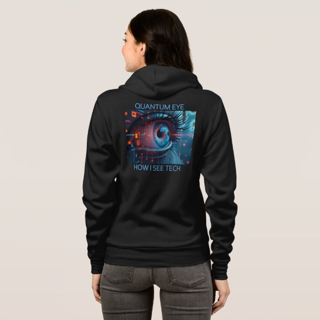 Quantum Eye Tech Frauen Bella schwarzer Hoodie (Schwarz voll)