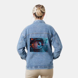 Quantum Eye Tech Frauen Denim Jacke