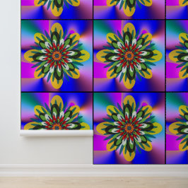 Quantum Floral farbenfrohes Retro-geometrisches Ma Tapete