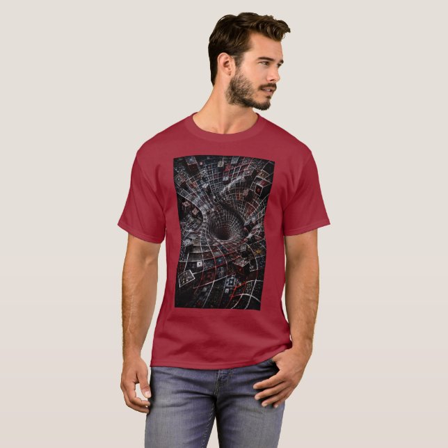 Quantum Grid 3D Illusions-T-Shirt T-Shirt (Vorne ganz)