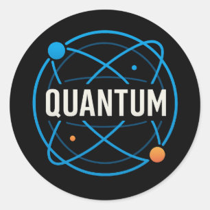 Quantum Orbit Abzeichen – Futuristisches Wissensch Runder Aufkleber