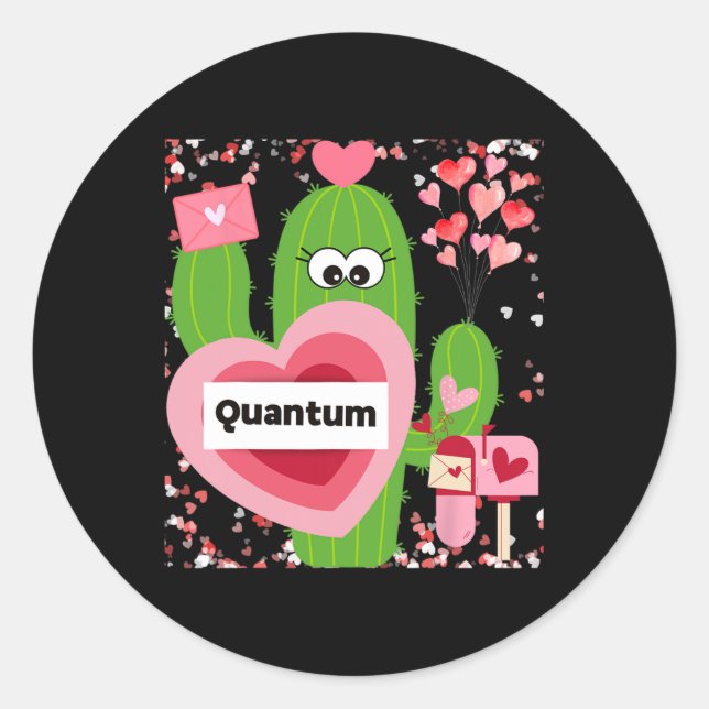 Quantum Valentine Runder Aufkleber (Vorderseite)
