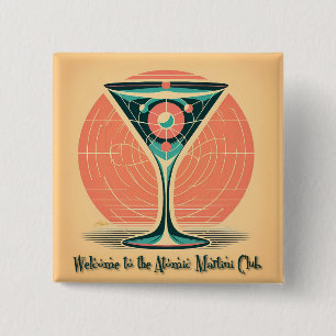 Quantum-Verschränkung Atomic Martini Club Cocktail Button