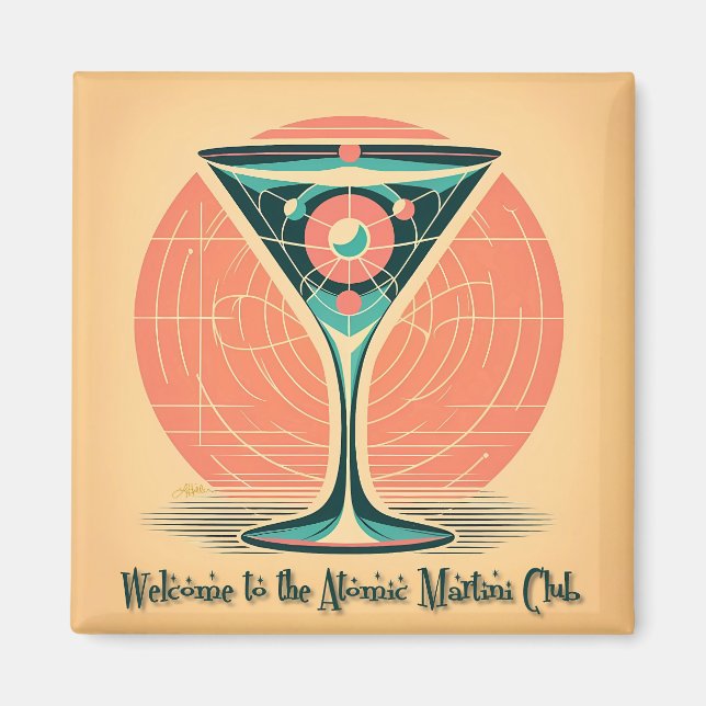 Quantum-Verschränkung Atomic Martini Club Cocktail Magnet (Vorne)