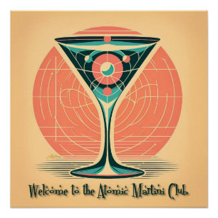 Quantum-Verschränkung Atomic Martini Club Cocktail Poster