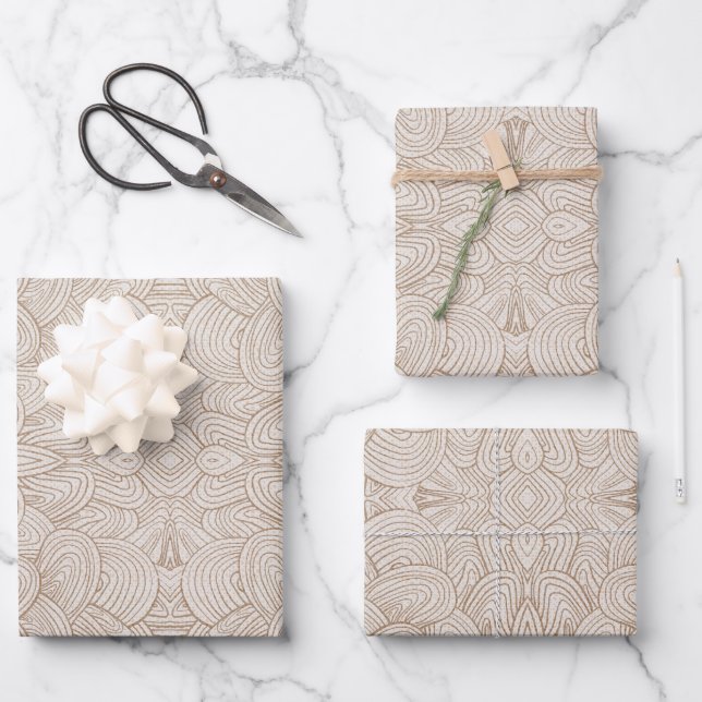 Quantumn Weave - Warm Neutral Geschenkpapier Set (Vorderseite)