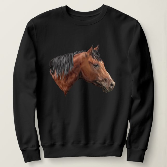 Quarab Horse Portrait Print Sweatshirt (Design vorne)