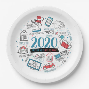 Quarantäne 2020 Pandemic-Gedenkfeier Pappteller