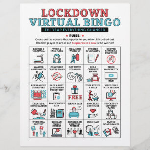 Quarantäne-Bingo-Pandemieabschaltaktivitäten