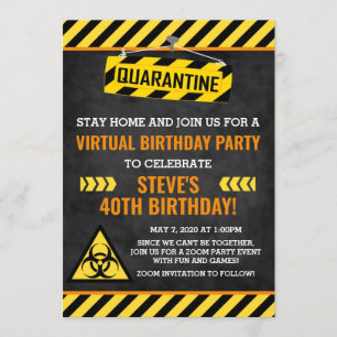 Quarantäne Birthday Invitation, Adult Humor Funny Einladung