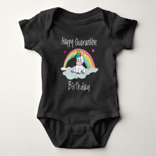 Quarantäne Birthday Unicorn Regenbogen Baby Strampler