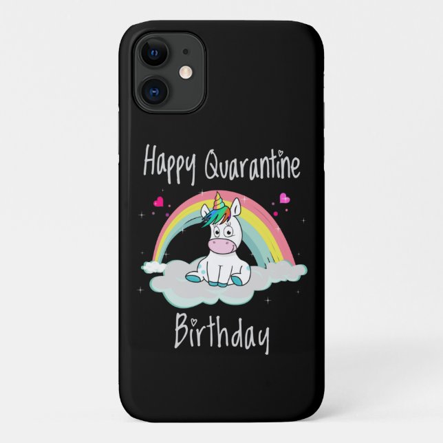 Quarantäne Birthday Unicorn Regenbogen Case-Mate iPhone Hülle (Rückseite)