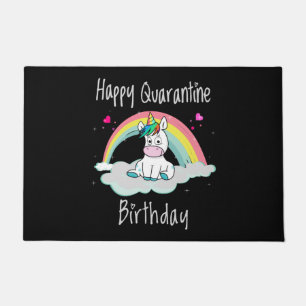 Quarantäne Birthday Unicorn Regenbogen Fußmatte