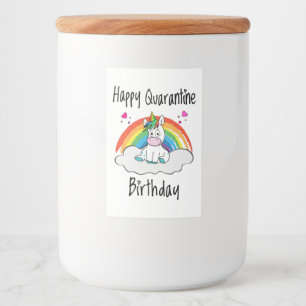 Quarantäne Birthday Unicorn Regenbogen Lebensmitteletikett
