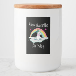 Quarantäne Birthday Unicorn Regenbogen Lebensmitteletikett