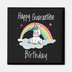 Quarantäne Birthday Unicorn Regenbogen Magnet