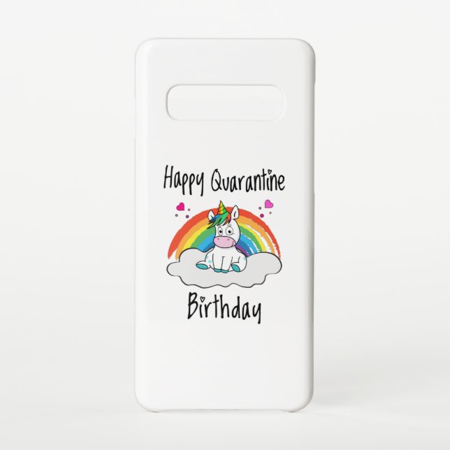 Quarantäne Birthday Unicorn Regenbogen Samsung Galaxy Hülle (Rückseite)