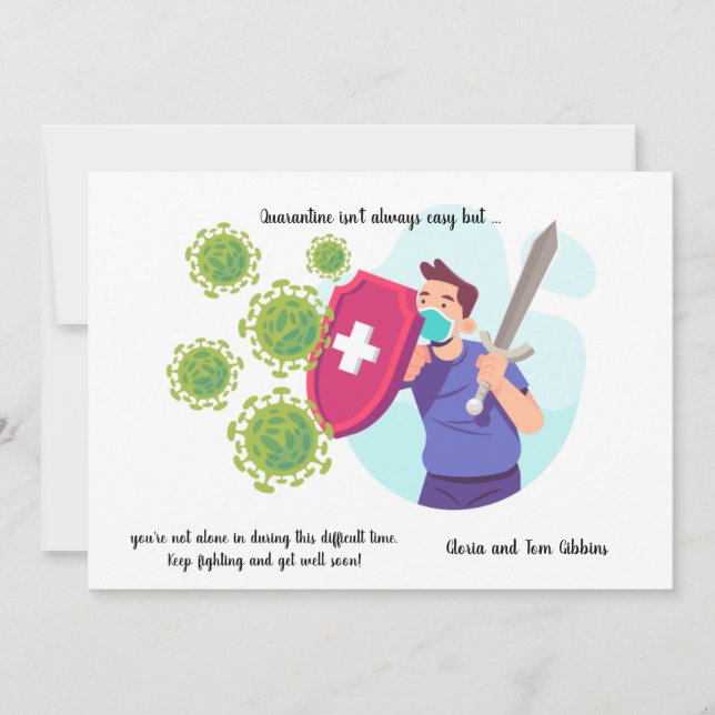 Quarantäne Ermutigung Get Well Card Ankündigung (Vorderseite)