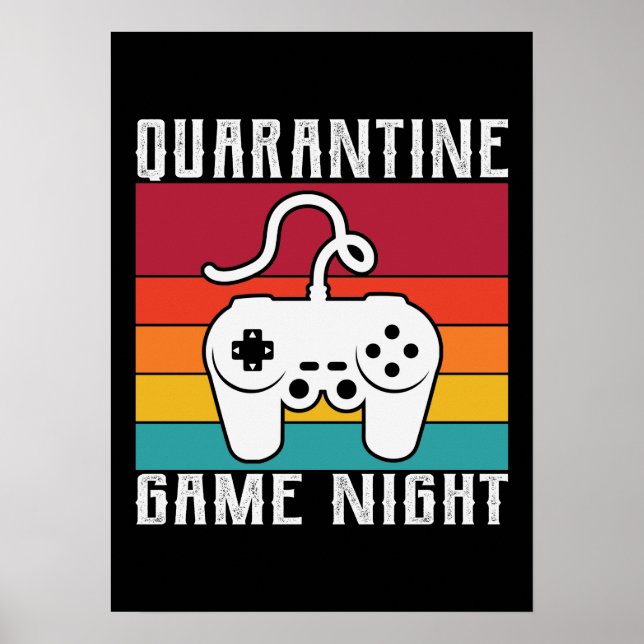 Quarantäne Game Night, Funny Gaming, Videospiele Poster (Vorne)