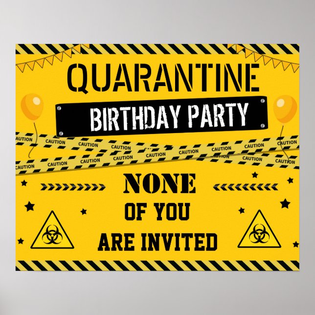 Quarantäne-Geburtstagsbanner Isolationsplakatzeich Poster (Vorne)