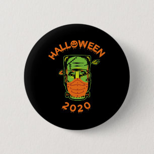 Quarantäne-o-ween frankenstein with Mask' Collecta Button