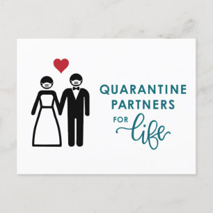 Quarantäne-Partner fürs Leben Blau Ankündigungspostkarte
