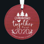 Quarantäne Together Niedlich Covid Christmas Red Ornament<br><div class="desc">Quarantäne Gemeinsam Niedlicher Covid Weihnachts-Rote Ornament</div>