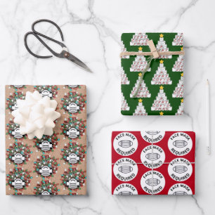 Quarantäne Trio COVID Pandemic Weihnachts-Set Gesc Geschenkpapier Set
