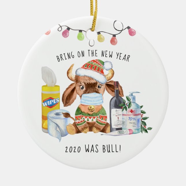 Quarantäne Weihnachten | Funny 2020 Keramik Ornament (Vorne)