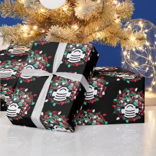 Quarantäne Weihnachts dekoriert Covid Pathogen Mas Geschenkpapier