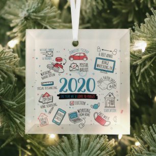 Quarantäne Weihnachts-Gedenkfeier 2020 Pandemie Ornament Aus Glas