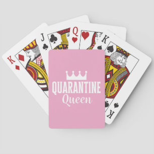 Quarantänequeen - mit Krone - Rosa Spielkarten