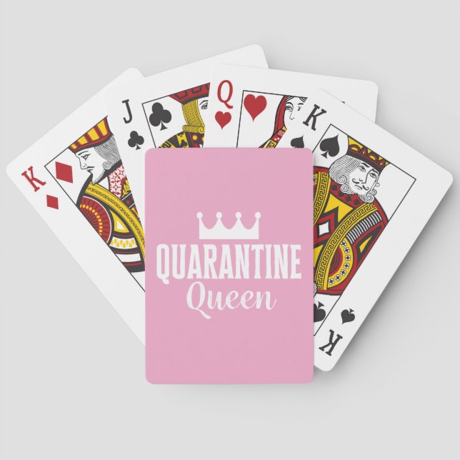 Quarantänequeen - mit Krone - Rosa Spielkarten (Rückseite)